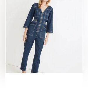 Madewell Denim Patch Pocket Jumpsuit Size Medium